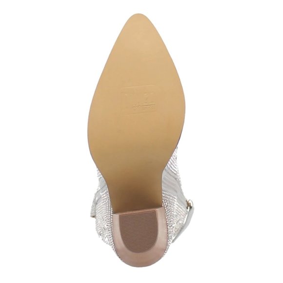 Dingo Neon Moon Leather Booties Silver Rhinestone Western Boots Size 9 NIB - Picture 8 of 12